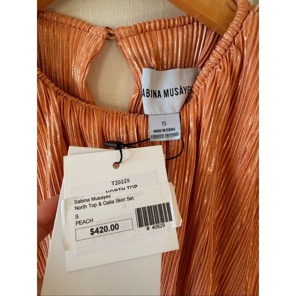 NWT Sabina Musayev North Top & Galia Skirt Set in Peach Size Small (D4) - Picture 6 of 11